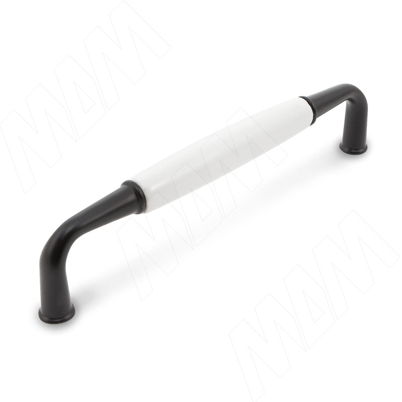 SCANDI Ручка-скоба 128мм черный матовый/керамика (UP16.128.RM030.WHT.0)