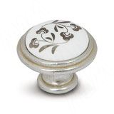 Ручка-кнопка D30мм серебро Венецианское/керамика серебрянные узоры