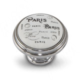 Ручка-кнопка D35мм хром/керамика Paris