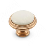 Ручка-кнопка D35мм золото матовое Милан/керамика молочная
