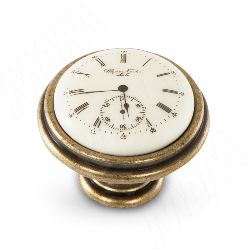 Ручка-кнопка D35мм бронза состаренная/керамика Watch фото товара 1 - WPO.77.01.Q1.000.D1