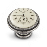 Ручка-кнопка D35мм серебро состаренное/керамика Watch
