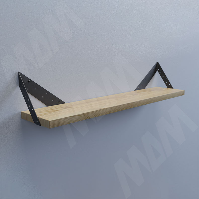 BERMUDA Менсолодержатель (L+R) для деревянных полок, черный матовый фото товара 2 - BER.LFT.RHT.00BL