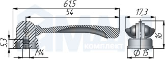 Размеры ручки-капли (артикул KR31)