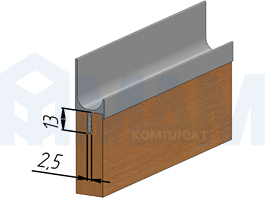 Установка врезной профиль-ручки для фасада 18 мм (артикул LKW5)