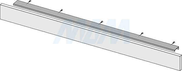 Установка профиль-ручки с креплением саморезами под фасад шириной 900 мм (артикул PH.RU01.900)