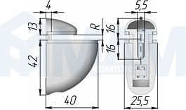 Размеры менсолодержателя Пеликан для деревянных и стеклянных полок толщиной 4-20 мм (артикул SU01)