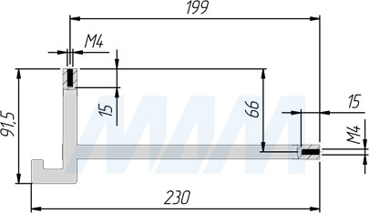 Размеры комплекта для вешалки (артикул WG08.690), чертеж 2