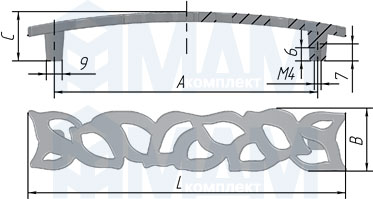 Размеры ручки-скобы (артикул WMN.688)