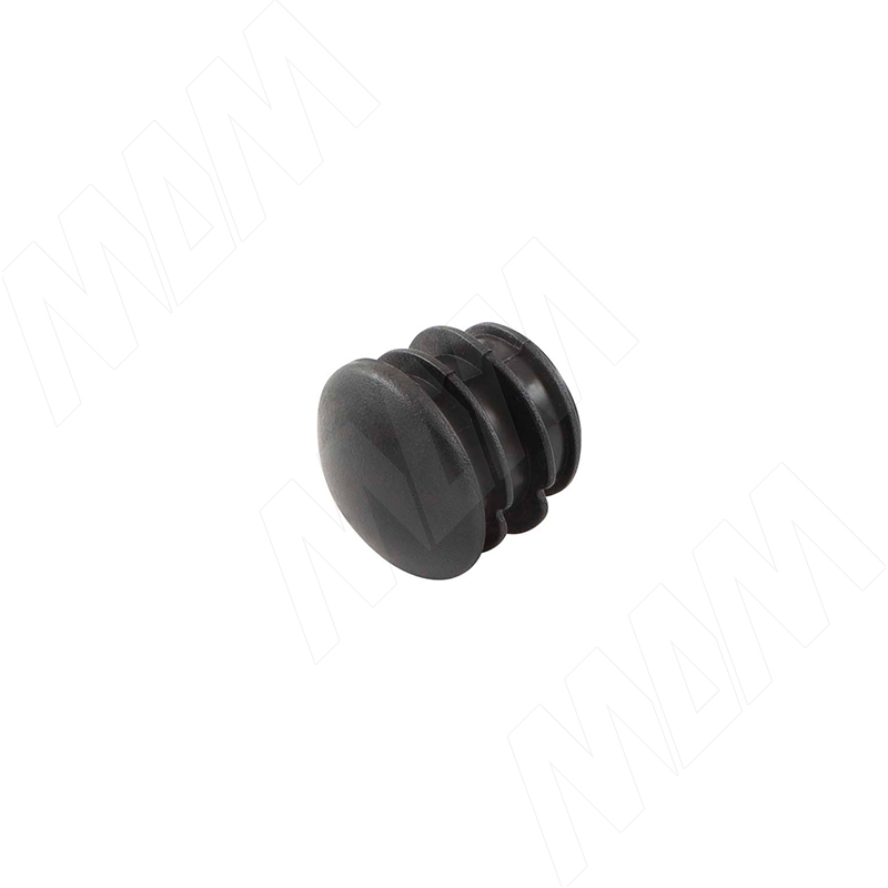 Заглушка /подпятник c полусферической шляпкой, для круглой трубы, D25 мм, черный (HL.R.25.SP.BL)