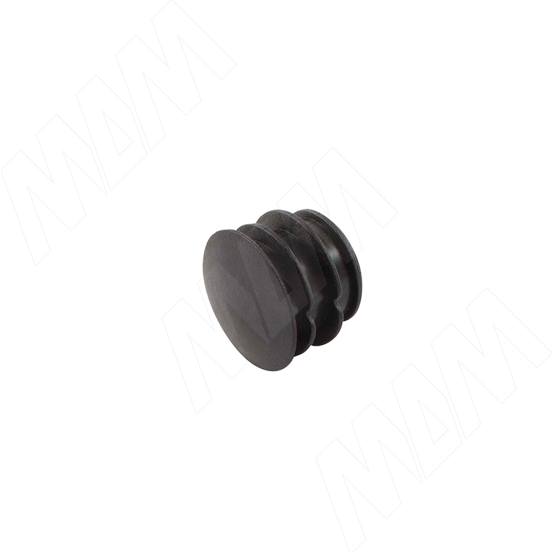 Заглушка пластиковая с тонкой шляпкой, для круглой трубы, D25 мм, черный (HL.R.25.TH.BL)