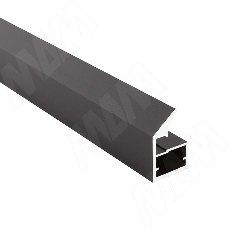 LINEA Профиль рамочный узкий, с наклонной ручкой, черный, L-5400 (FP00738TBL)