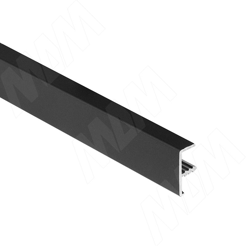 INTEGRO Профиль окантовочный врезной, для плиты 18 мм, 20х9х8, черный, L-6000 (IN09104A) от МДМ-Комплект