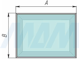 Размеры рамки при использовании широкого рамочного профиля INTEGRO, 45х20х8 мм (артикул IN0...133A)
