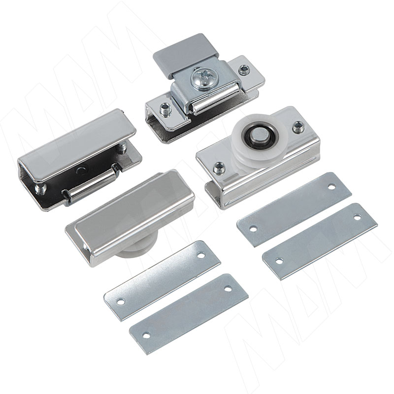 minicabinet комплект роликов для 1 двери 15 кг 2 верхних 2 нижних mini15w MiniCabinet Комплект роликов для 1 стеклянной двери, 15 кг (2 верхних, 2 нижних) (MINI15G)