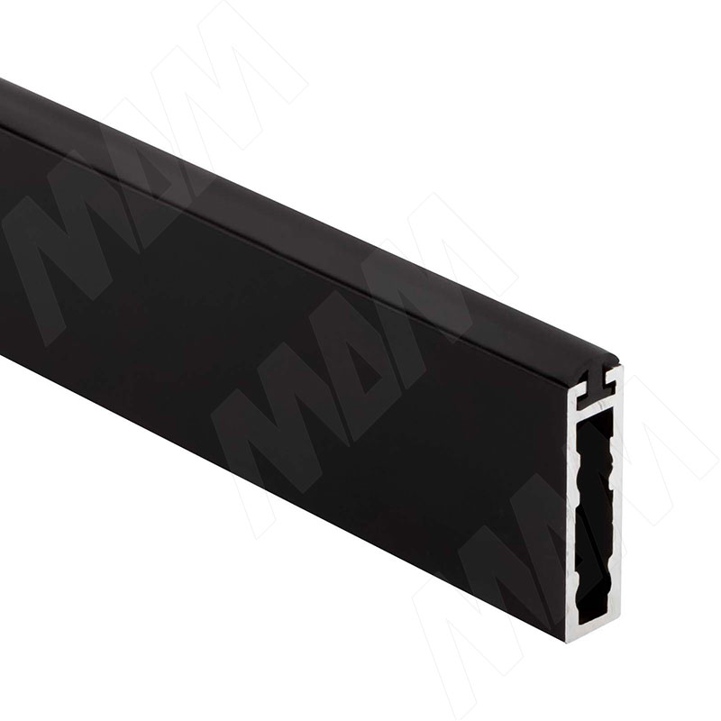 соединитель для штанги larvij 4x3x3 см пластик цвет чёрный VOGUE Штанга прямоугольная 30х8, черный (анод), с черным демпфером, L-3000 (TA0213RBL-GB SET)