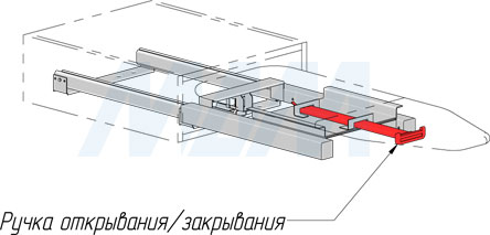 Установка поворотно-выдвижной складной гладильной доски (артикул IB1135Y5), чертеж 1