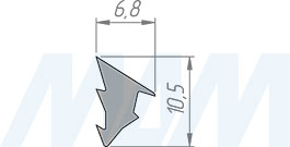 Размеры уплотнителя ДУКО для стекла 5 мм (артикул КП19)