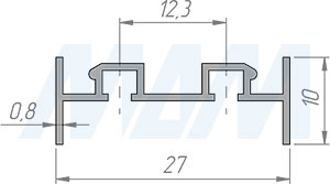 Размеры верхней направляющей MINI SHOP (артикул MSA037)