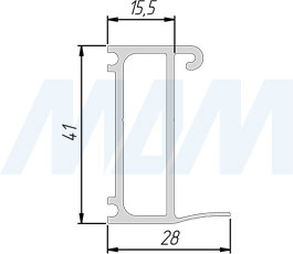 Размеры крепления направляющей STANLUX к стене для двери толщиной 24-40 мм (артикул PR0143310A)