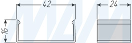 Размеры декоративной заглушки для двери системы PS65, Cinetto (артикул PS65KO70030001)