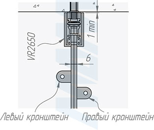 Установка наклонного полкодержателя VERTIKO для деревянной полки на видимый профиль (артикул VR50SR), схема 3