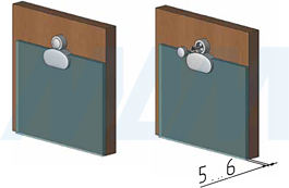 Установка крепления к стене для зеркала 5-6 мм (артикул J62)