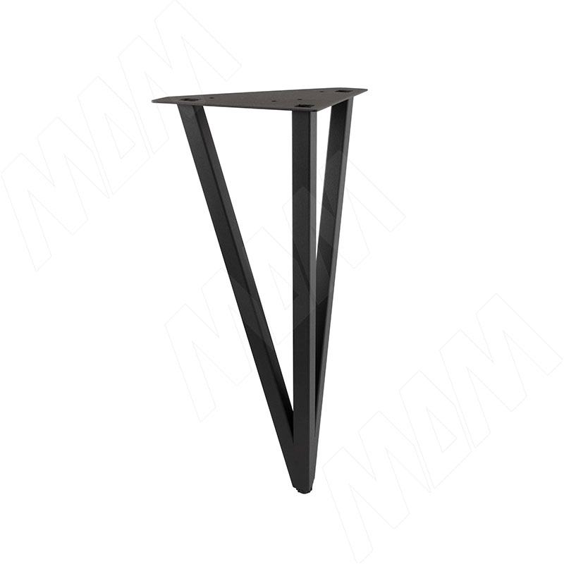 PIN опора для стола V-образная, 180х447+10 мм, черный (RAL 9005, муар) (PIN180x450 BLC) PULSE (Россия)