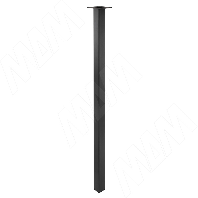 Палини опора для стола квадратная, 50х50мм, H1104+18 мм, черный (RAL 9005, муар) (PNS50X50/1100 BLC)