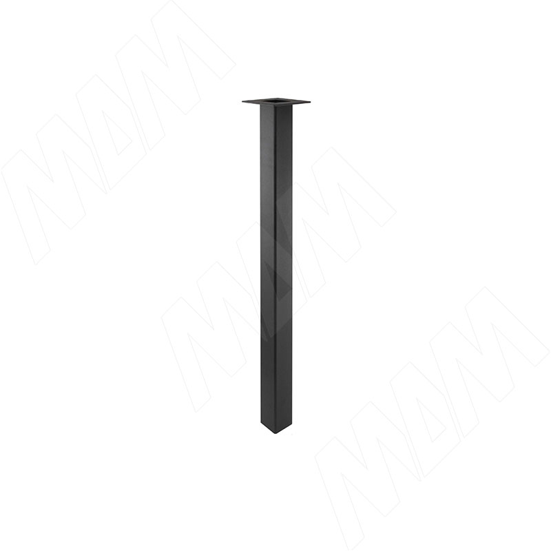 Палини опора для стола квадратная, 50х50мм, H714+18 мм, черный (RAL 9005, муар) (PNS50X50/710 BLC)