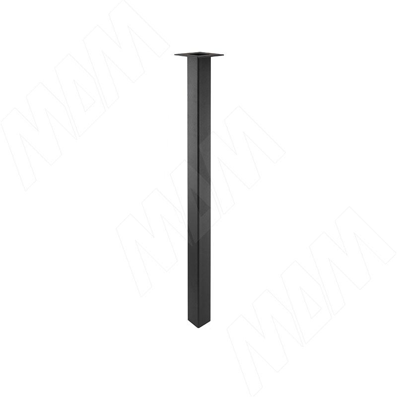 Палини опора для стола квадратная, 50х50мм, H824+18 мм, черный (RAL 9005, муар) (PNS50X50/820 BLC)