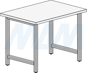 Установка П-образной опоры БАРСЕЛОНА для стола, сечение 40х40 мм, высота 715 мм, регулировка 10 мм (артикул BR40X40/715), схема 2