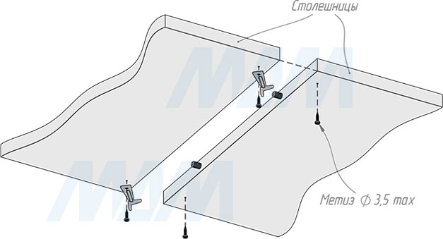 Размеры крючка-фиксатора столешницы (артикул GATR0000 RU), схема 1