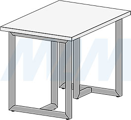 Установка П-образной опоры ГРАНАДА для стола, сечение 40х40 мм, высота 715 мм, регулировка 10 мм (артикул GR40X40/715), схема 2