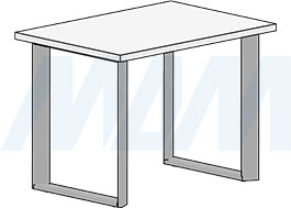 Установка прямоугольной опоры для стола, сечение 80х20 мм, высота 715 мм, регулировка 10 мм (артикул KS80X20/715), схема 2