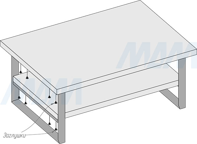 Установка П--образной опоры НАНТ для стола, ширина 595 мм, высота 400 мм, регулировка 10 мм (артикул NA40X20/400)