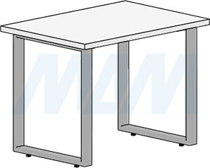 Установка П-образной опоры для стола, сечение 60х30 мм, высота 715 мм, регулировка 10 мм (артикул П60X30/715), схема 2