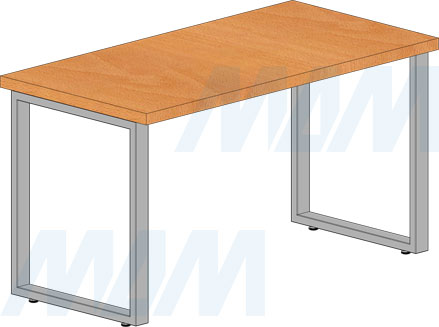 Установка П-образной опоры для стола 60х30 мм высотой 725 мм и с регулировкой 10 мм (артикул П60X30/720), схема 2