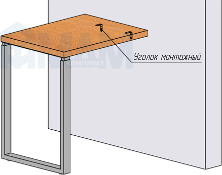 Установка П-образной опоры для стола 60х30, высота 820-870 (+5мм) (артикул ПТ60X30/820-870)