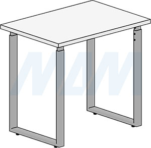 Установка П-образной опоры для стола, сечение 60х30 мм, высота 820-870 мм, регулировка 10 мм (артикул ПТ60X30/820-870), схема 2