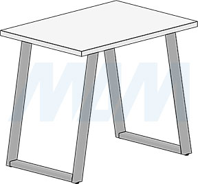 Установка П-образной опоры САНТЬЯГО для стола, сечение 60х30 мм, регулировка 10 мм (артикул SN60X30), схема 2