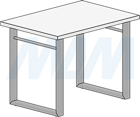 Размеры П-образной опоры СЕВИЛЬЯ для стола, сечение 60х30 мм, высота 715 мм, регулировка 10 мм (артикул SV60X30/715), схема 2