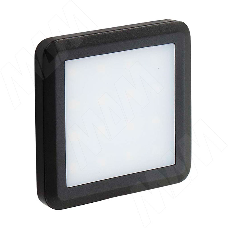 FLAT Светодиодный светильник точечный квадратный, черный, 12V, нейтральный белый 4000К, 1.5W фото товара 1 - FL12-QNO-BL-NW2