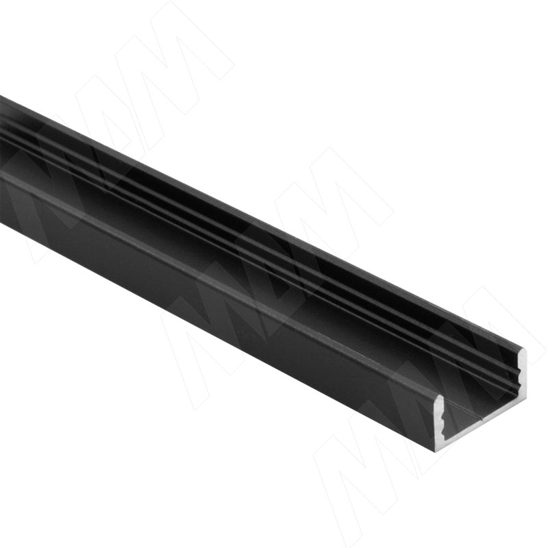Профиль SM1, накладной, черный, 16х7,5мм, L-2000 фото товара 1 - LSP-SM1-ALU-2-BL
