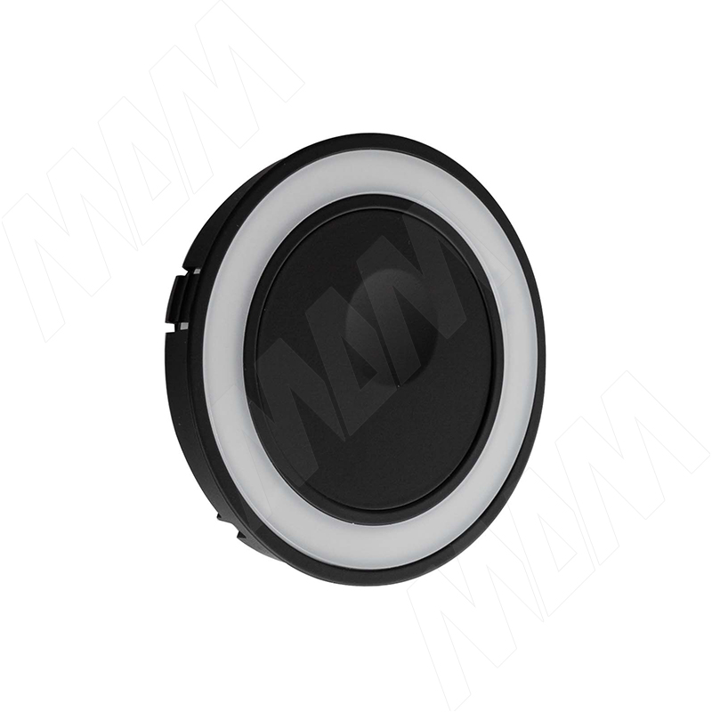 MORPHO Точечный светильник круглый, врезной, с сенсорным выключателем, черный, 24V, теплый и нейтральный белый 2700-4000К, 5W фото товара 1 - MO24-RTS-F-BLNWW5