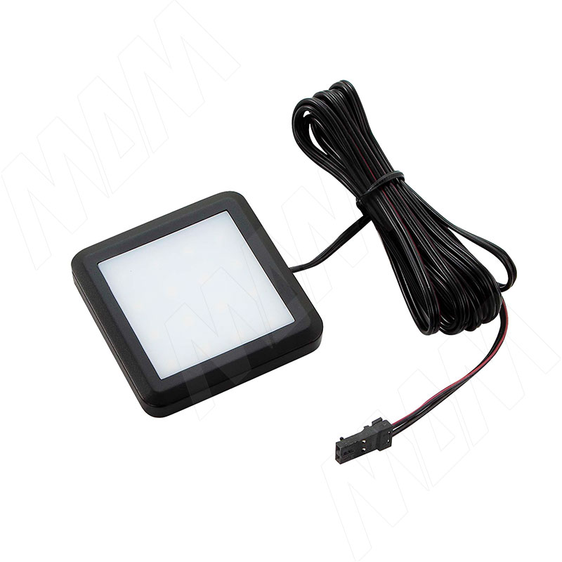 FLAT Светодиодный светильник точечный квадратный, черный, 12V, нейтральный белый 4000К, 1.5W, фото 1