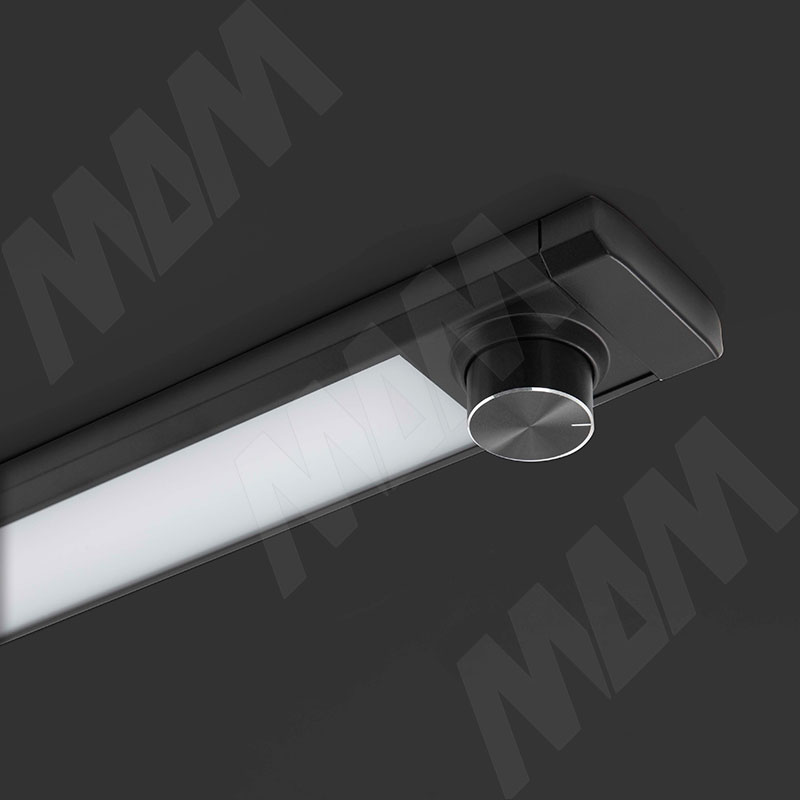 FULLY Светодиодный светильник с кнопочным выключателем, черный, 220V, 600мм, с изменением цветовой температуры 3000-6500К, 8W фото товара 2 - FU220-600MS-BL-CCT8