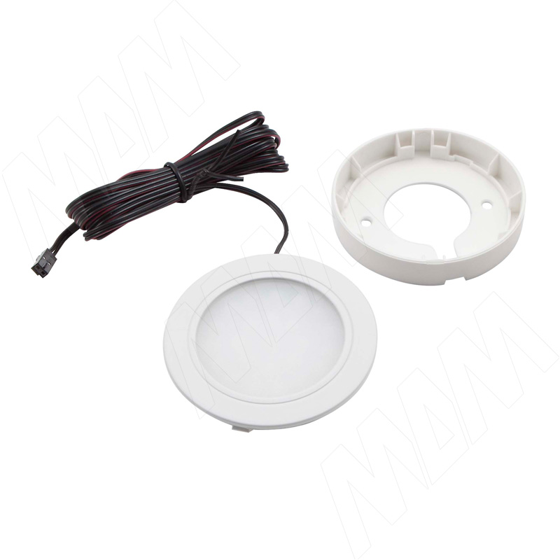 LUNA Светодиодный светильник точечный круглый, белый, 12V, нейтральный белый 4000К, 2W фото товара 2 - LN12-RNO-WT-NW2