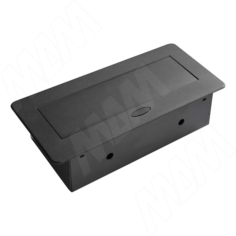 Выдвижной блок розеток, 265*118 мм, 2 розетки, 2 USB, черный фото товара 2 - RBS-2S-2USB-BL