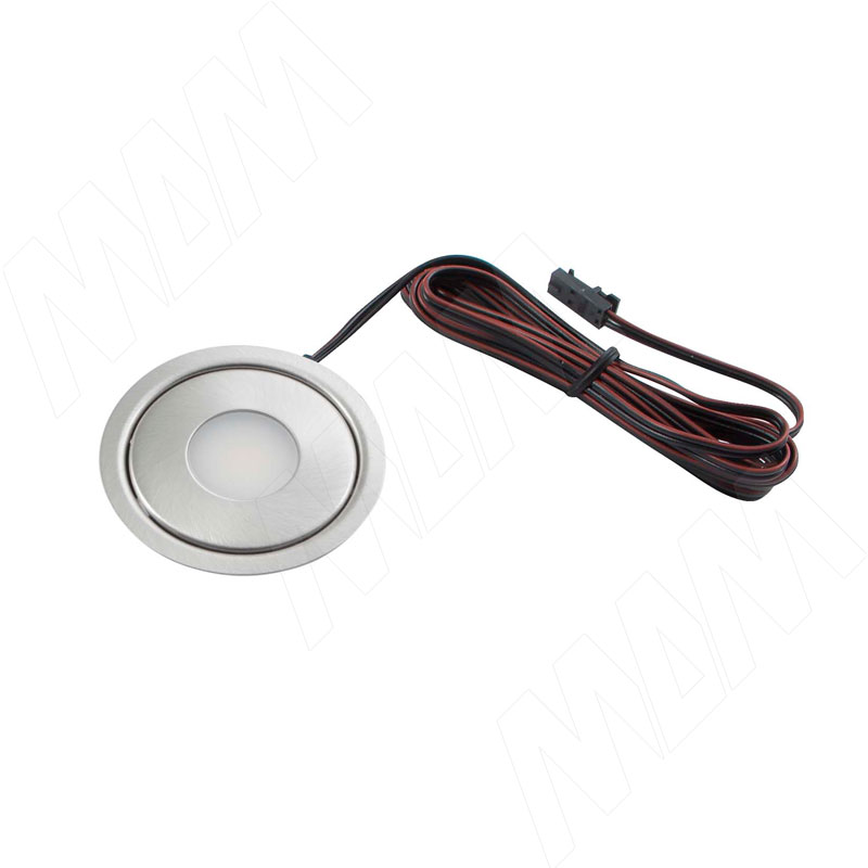 STEEL Светодиодный светильник точечный, врезной, нерж. сталь, IP67, 12V, нейтральный белый 4000К, 1W фото товара 2 - ST12-FM-NW1